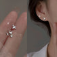Stainless Steel Golden Double-Layer Hollow Flower Hoop Earring for Women Vintage Flower Earrings for Daily Wear Jewelry Gifts