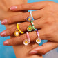Aihua Korean Colorful Small Flower Ring Sets Bohemia Handmade Multi Beaded Rice Beads Finger Ring For Women Beach Jewelry Gifts