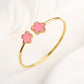 Hot Sale Simple Shell Five-Leaf Flower Stainless Steel Open Bangle Fashion For Woman Non Fading Clover Jewelry Party Gift Female